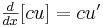 yz: yz: \begin{matrix}\frac{d}{dx}[cu]=cu' \end{matrix} 