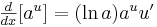 yz: yz: \begin{matrix}\frac{d}{dx}[a^u]=(\ln a)a^uu' \end{matrix} 