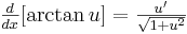 yz: yz: \begin{matrix}\frac{d}{dx}[\arctan u]=\frac{u'}{\sqrt{1+u^2}} \end{matrix} 